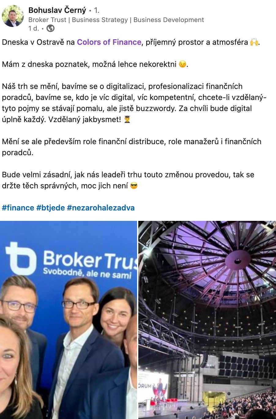 reakce na konferenci Colors of Finance